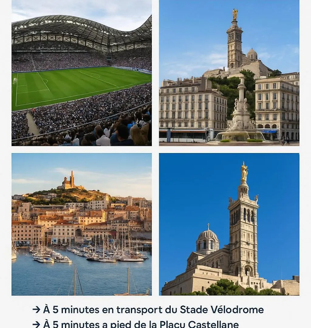 Massilia Mood ,Centre, Stade Velodrome, La Timone, La Conception , Wifi Gratuite Marseille France